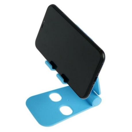 Подставка для телефона, регулируемая высота, силиконовые вставки, синяя мятая упаковка