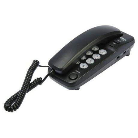 Проводной телефон Ritmix RT-100, настольно-настенный, Hi-Low, световой индикацией, черный