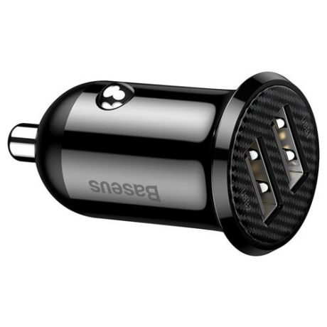 Автомобильное зарядное устройство BASEUS Grain Pro, 2*USB, 4.8A, черный