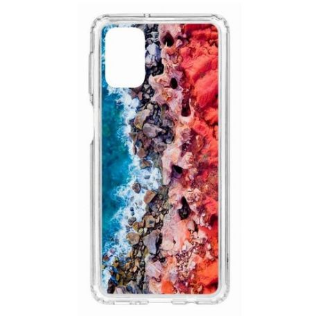 Чехол на Samsung Galaxy M31S Kruche Print Морской берег/накладка/с рисунком/прозрачный/бампер/противоударный/ударопрочный/с защитой камеры