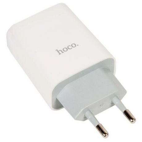 Зарядное устройство HOCO C86A LED экран, два порта USB, 5V, 2.4А, белый
