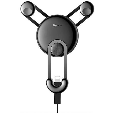 Гравитационный держатель Baseus YY vehicle-mounted phone charging holder with Lightning cable черный