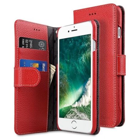 Кожаный чехол книжка Melkco для iPhone 7 Plus/8 Plus (5.5") - Wallet Book Type - красный