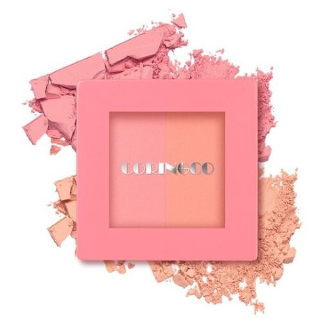 Coringco Румяна компактные Pink Square Dual, baby pink/baby peach