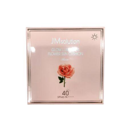 JMsolution Солнцезащитный кушон с экстрактом розы - Glow luminous flower sun cushion SPF40, 25г