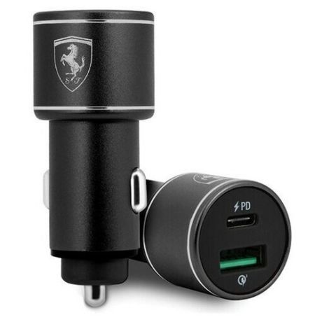 Автомобильное зарядное устройство CG Mobile Ferrari Dual port 36W USB-C PD18 + USB QC3.0 18W, цвет Черный (FEOCCALBK)