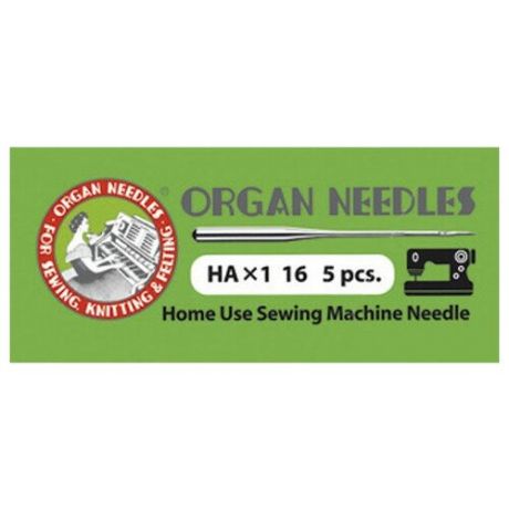 Иглы универсальные "Organ", №100 HA 1/16, для бытовых швейных машин, 5 игл