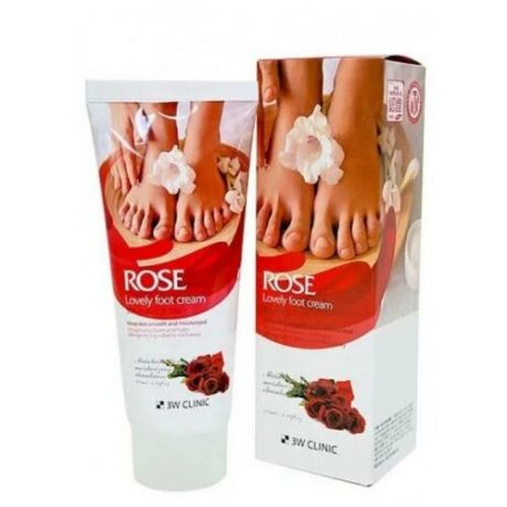 Крем для ног с экстрактом розы 3W Clinic Enrich Lovely Foot Treatment Rose 100 мл.