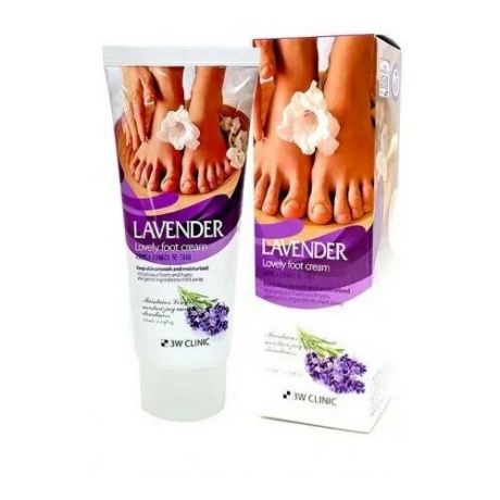 Крем для ног с экстрактом лаванды 3W Clinic Enrich Lovely Foot Treatment Lavender 100 мл.