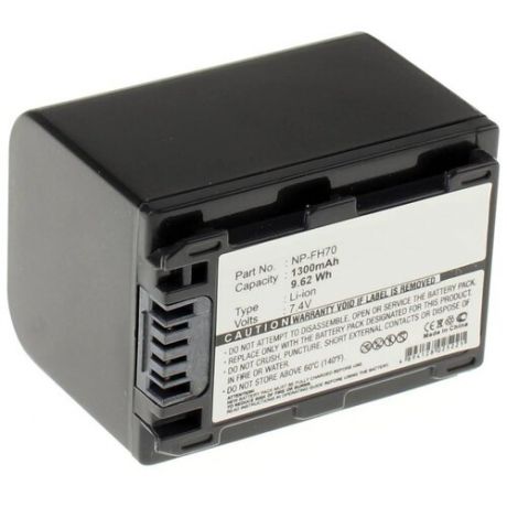 Аккумуляторная батарея iBatt 1300mAh для Sony DCR-30, DCR-SR210E, DCR-HC16E, DCR-HC33E, HDR-CX11E, DCR-DVD410E, DCR-DVD708, DCR-DVD905, DCR-HC43E, DCR-DVD510E
