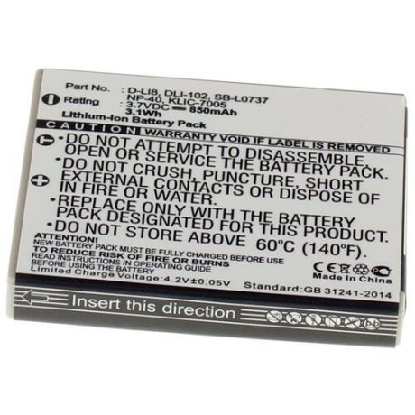 Аккумуляторная батарея iBatt 850mAh для Pentax, Praktica, Samsung KLIC-7005, NP-40N