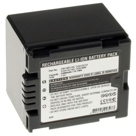 Аккумуляторная батарея iBatt 1440mAh для Hitachi, Panasonic CGA-DU06, CGR-DU21, VW-VBD070, CGR-DU07, CGR-DU14, CGR-DU12, CGR-DU31, DZ-BP14S