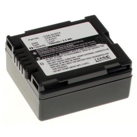 Аккумуляторная батарея iBatt 750mAh для Hitachi DZ-MV580E, DZ-MV550E, DZ-BX35E, DZ-GX5060SW, DZ-MV550, для Panasonic PV-GS180, PV-GS250, PV-GS500, VDR-D100