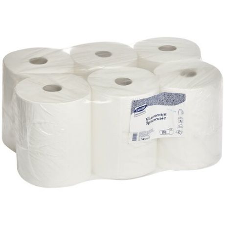 Полотенца бумажные Luscan Professional белые двухслойные 150 м 6 рул.