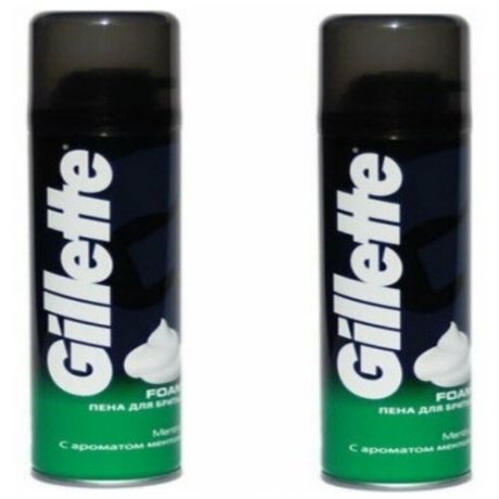 GILLETTE Пена для бритья с ароматом ментола 200мл (2 шт в наборе)