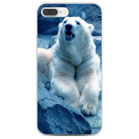 Силиконовый чехол "Белый медведь во льдах" на Apple iPhone 8 Plus / Айфон 8 Плюс