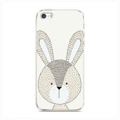 Силиконовый чехол "Кролик на отдыхе" на Apple iPhone 5/5S/SE / Айфон 5/5S/SE