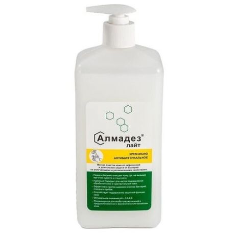 Алмадез Антибактериальное жидкое мыло Алмадез Лайт 1 литр с насос-дозатором