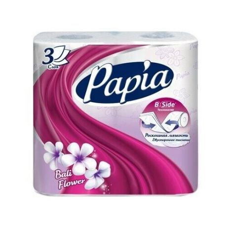 PAPIA Туалетная бумага PAPIA Балийский цветок 3-слойная 1 шт