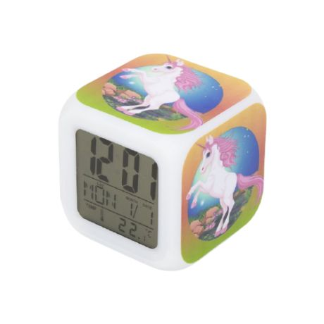 Часы с термометром Михи Михи Единорог с подсветкой №25 MM10332, белый