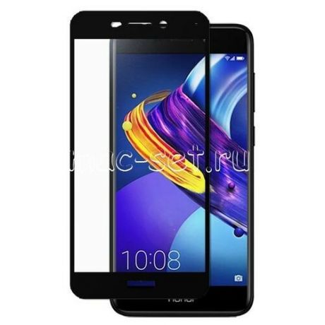 Защитное стекло для Huawei Honor 6C Pro на весь экран 5.2" с черной рамкой