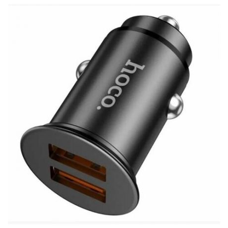 Автомобильное зарядное устройство HOCO NZ1 2USB QC 3.0 36W черный металл