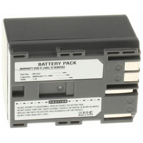 Аккумуляторная батарея iBatt 3000mAh для Canon BP-522, iB-F101, iB-F102, iB-F103