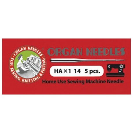 Иглы для бытовых швейных машин "Organ", универсальные, №90, 5 штук