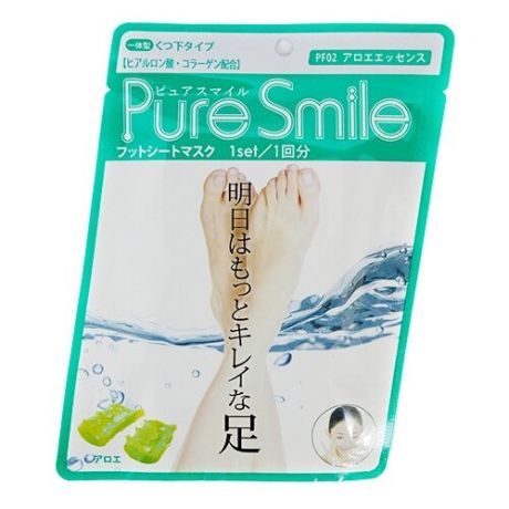 Pure Smile Питательная маска-носочки для ступней с эссенцией алоэ 18 г