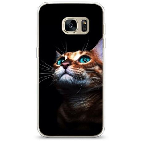 Силиконовый чехол "Мечтательный кот" на Samsung Galaxy S7 / Самсунг Галакси С 7
