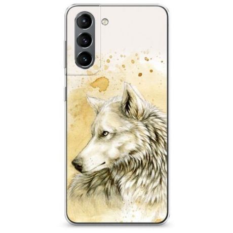 Силиконовый чехол "Волк профиль" на Samsung Galaxy S21 / Самсунг Галакси S21