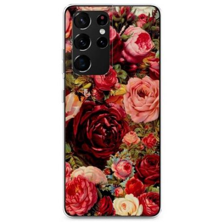 Силиконовый чехол "Роза в краске" на Samsung Galaxy S21 Ultra / Самсунг Галакси S21 Ультра