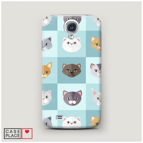 Чехол Пластиковый Samsung Galaxy S4 Мордочки кошек