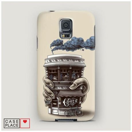 Чехол Пластиковый Samsung Galaxy S5 Кофе лавка