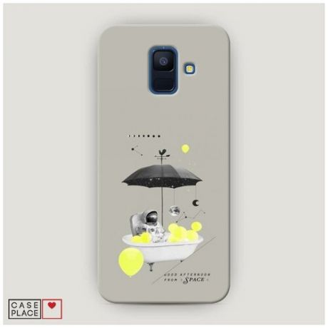 Чехол Пластиковый Samsung Galaxy A6 Космонавт в ванне