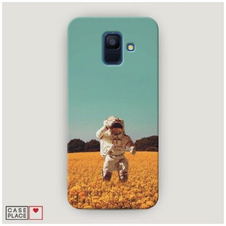Чехол Пластиковый Samsung Galaxy A6 Космонавт в поле