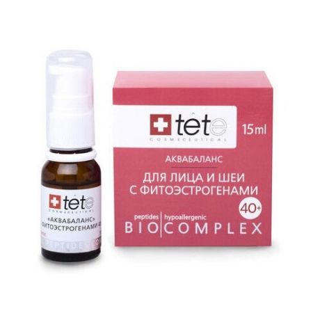 TETe Cosmeceutical Биокомплекс аквабаланс для лица, шеи, декольте с фитоэстрогенами 40+ 15мл