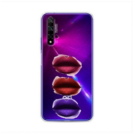 Силиконовый чехол "Fashion губы" на Huawei Nova 5T / Хуавей Нова 5Т
