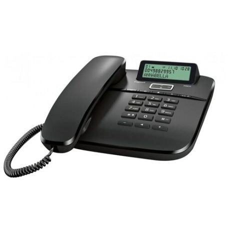 Телефоны Телефон проводной Gigaset DA611, ЖК дисплей, 100 номеров, черный
