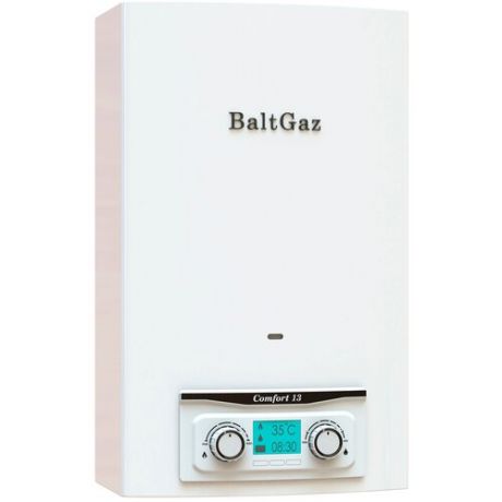 Газовый проточный водонагреватель BaltGaz Comfort 13 (белый, природный газ)