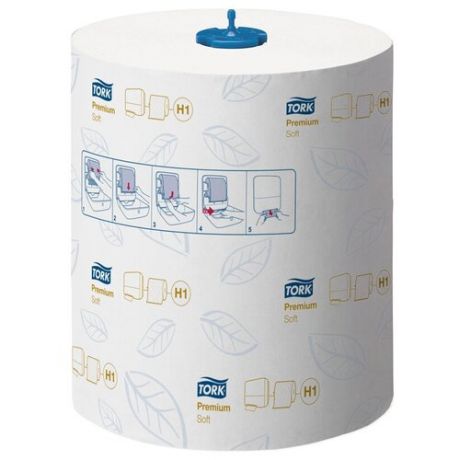 Полотенца бумажные в рулонах Tork "Premium.Soft"(H1), 2-слойные, 100м/рул, мягкие, тиснение, белые, 6 шт.