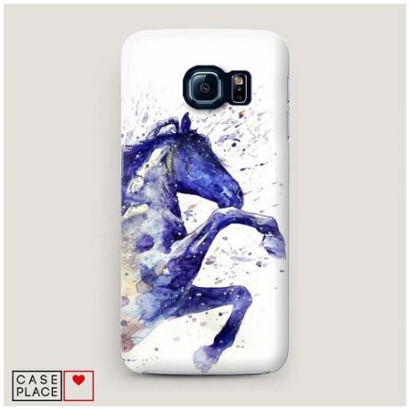 Чехол Пластиковый Samsung Galaxy S7 Лошадь брызки краски