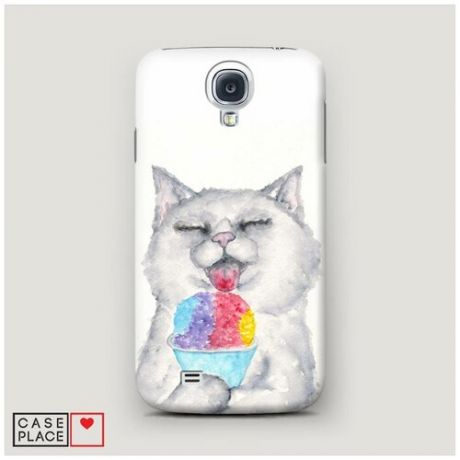 Чехол Пластиковый Samsung Galaxy S4 Кот и мороженое