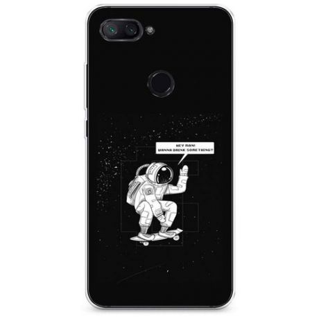 Силиконовый чехол "Космонавт с пылесосом" на Xiaomi Mi 8 Lite (Youth Edition) / Сяоми Ми 8 Лайт (Юс Эдишн)