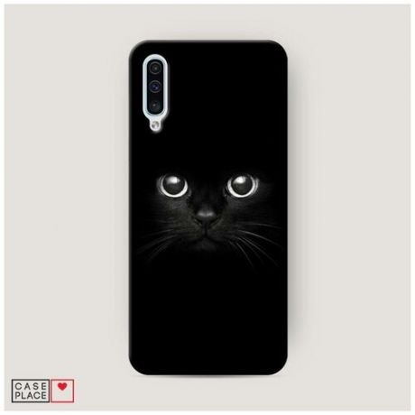 Чехол Пластиковый Samsung Galaxy A50 Взгляд черной кошки