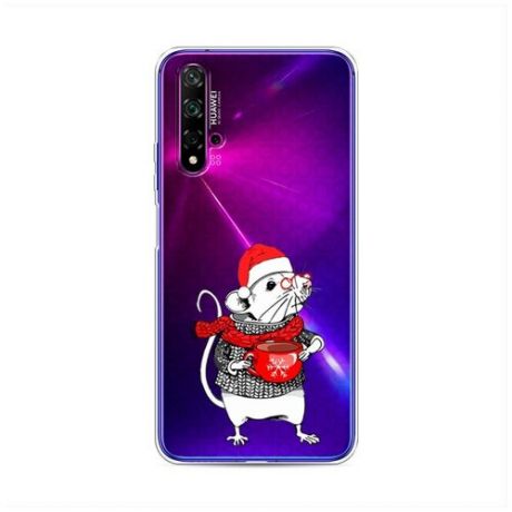 Силиконовый чехол "Рождественская мышка" на Huawei Nova 5T / Хуавей Нова 5Т