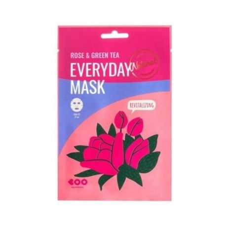 Dearboo Rose&Green tea Маска для лица с экстрактом розы и зеленого чая2шт.х27ml.