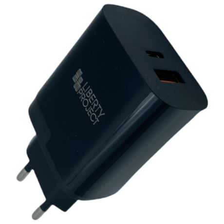 Сетевое зарядное устройство/блок питания/адаптер/зарядка с USB Type-C выходом Liberty Project "Power Series" 18W с поддержкой быстрой зарядки, Черное