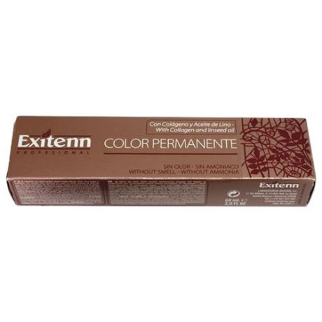 Exitenn Color Permanente Крем-краска для волос, 407 Castano Medio Cacao, 60 мл