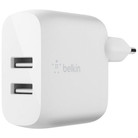 Сетевое зарядное устройство Belkin 24Вт, 2xUSB-A, белый
